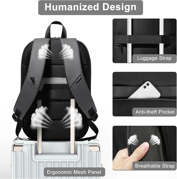 hk Business Backpack for Men 17 Inch, Slim & Expandable Waterproof Travel - Image 6
