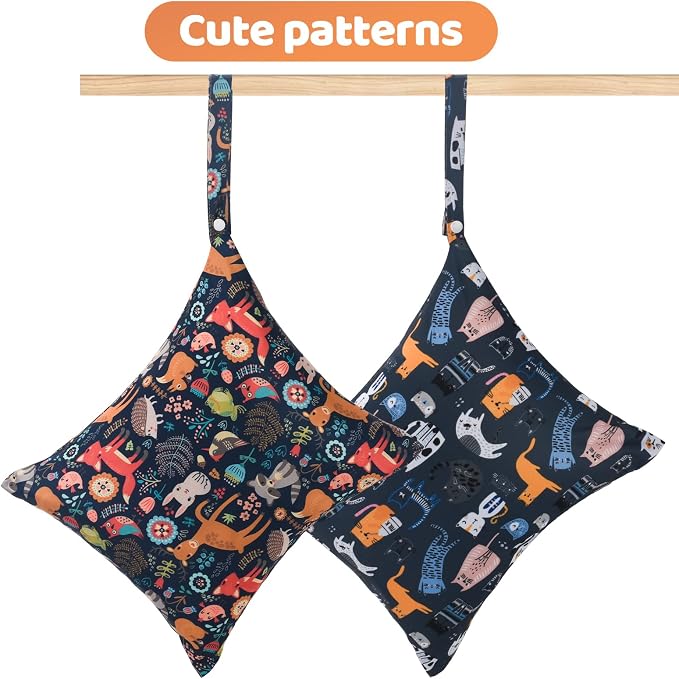 2pcs Cloth Diaper Wet Dry Bags Waterproof Reusable - Image 5