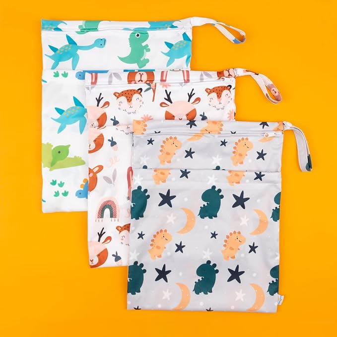 babygoal Wet Dry Bags for Baby Cloth Diapers, Washable Travel Bags, Gym Bag for - Image 3