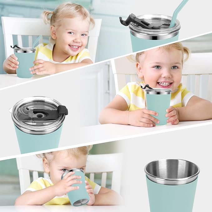 Kids Cups with Straws and Lids Leak Proof, 12oz Sippy Cups - Image 6