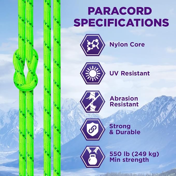 TECEUM Reflective Paracord Rope 1000 – 1000ft/200ft/100ft/50ft – 40+ Colors – - Image 4