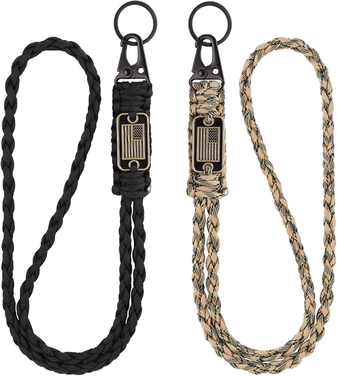 2pcs Heavy Duty Braided Paracord Lanyard Keychains by VNVETYTO