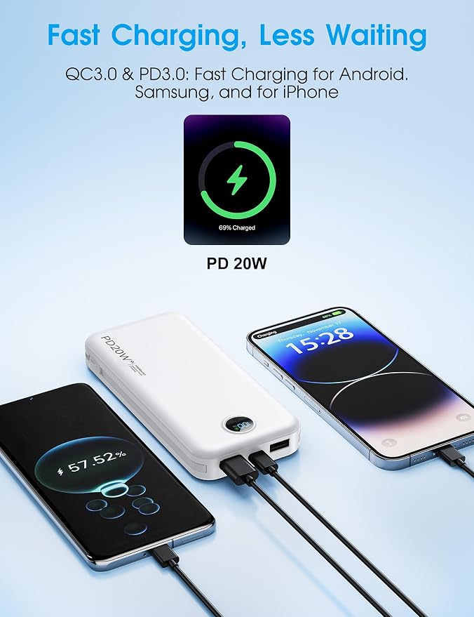 Portable Phone Charger, 10000mAh PD20W Fast Charging Power Bank - Image 5