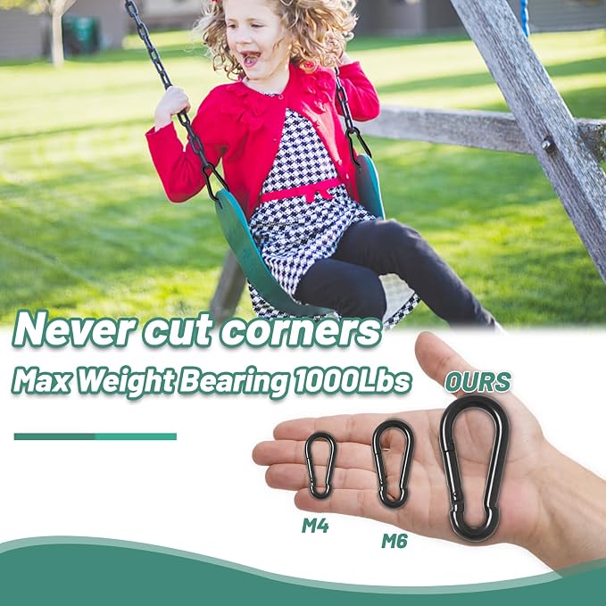Pixel Panda 3.1&4 Inch Heavy Duty Carabiner Clips Load 1000lbs, 2&4&8Pack Large - Image 3