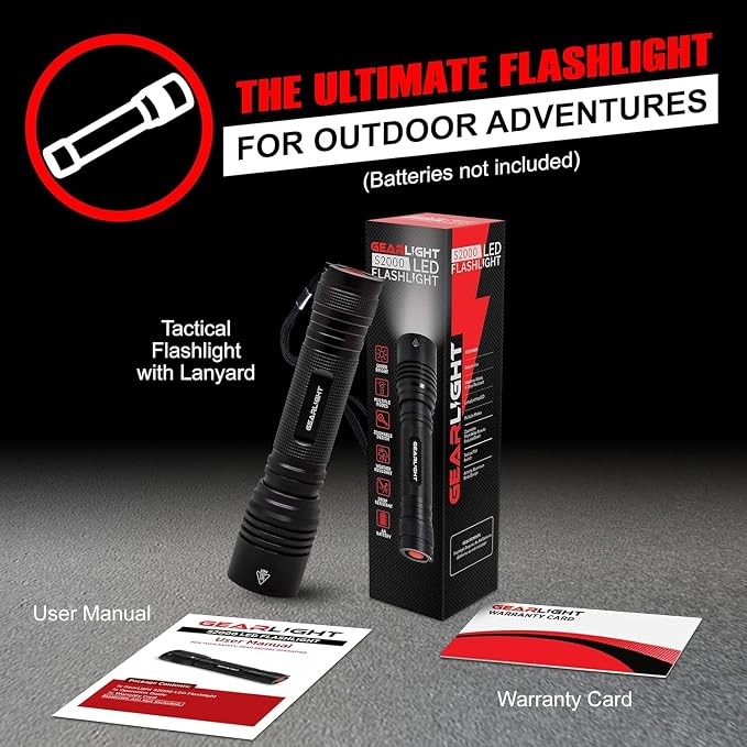 LED Flashlight High Lumens, Tactical Flashlight Battery Powered, Bright - Image 6