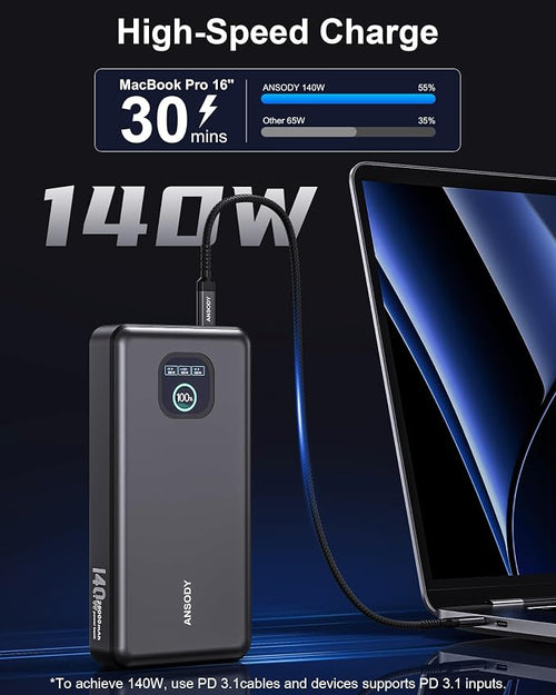 140W Power Bank, 25000mAh Laptop Portable Charger - Image 2