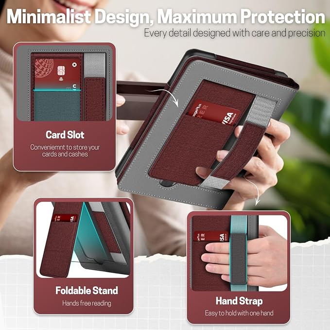 TNP Stand Case with Strap for Kindle Paperwhite 12th Gen 2024 / Kindle - Image 3