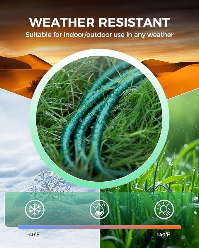 28 Ft Outdoor Power Cord, 1 to 3 Splitter Heavy Duty Weatherproof Extension Cord - Image 4