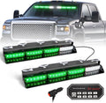 HLauto 604N Emergency Dash Strobe Lights: 2x16.8 inch Green Security Light by HLauto