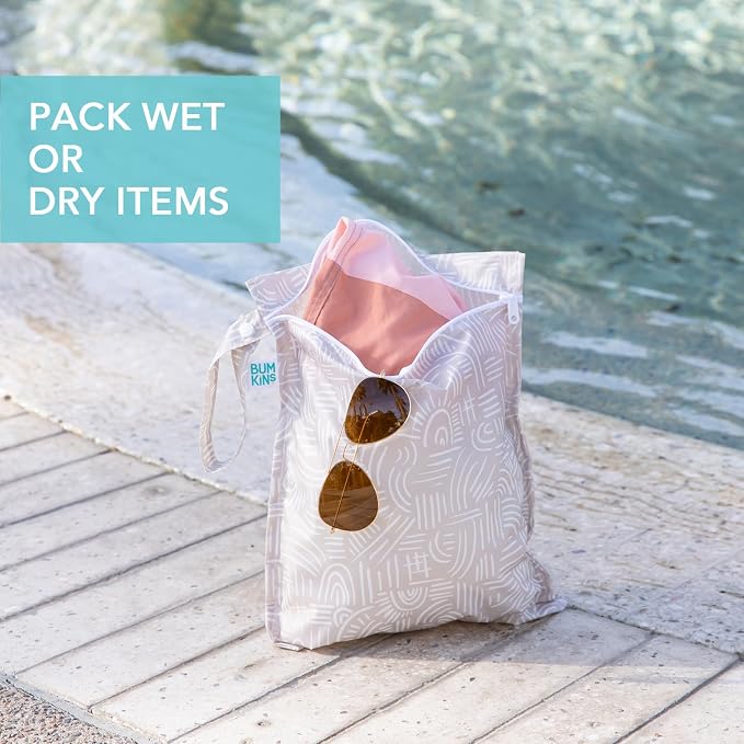 Bumkins Waterproof Wet Bag for Baby, Swim Suit, Cloth Diapers, Pump Parts - Image 3