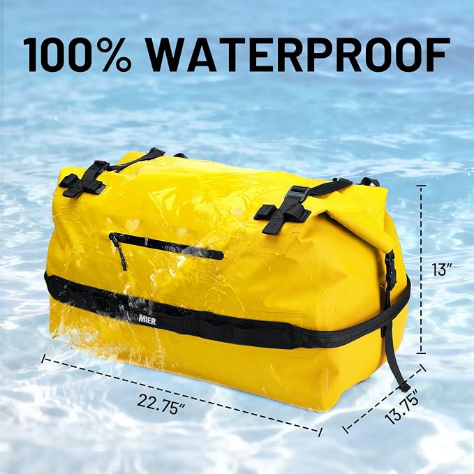 MIER Waterproof Duffel Bag Motorcycle Dry Bag Backpack Large Roll-Top Heavy - Image 2