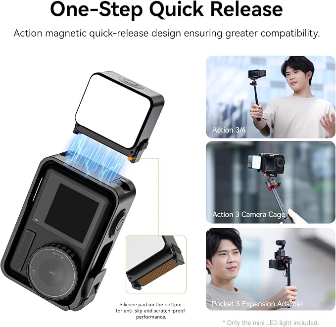 ULANZI LM18 Vlogging Light Mini LED Action Camera Video Light Magnetic - Image 2