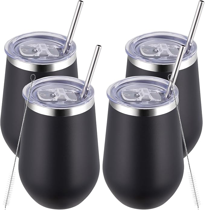 MEWAY 12oz/4 Pack Wine Tumbler Glasses by MEWAY