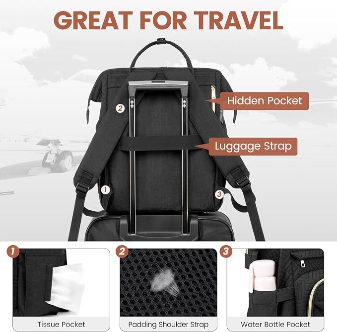LOVEVOOK Laptop Backpack for Women, 15.6 Inch Professional Womens Travel - Image 4