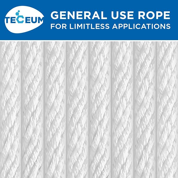 TECEUM Cotton Rope 3/16” – 300 FT – Strong All-Purpose Braided Rope – Natural - Image 9