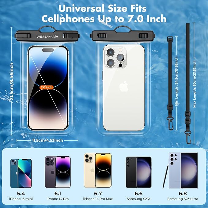 UNBREAKcable Waterproof Phone Pouch-2 Pack IPX8 Waterproof Phone Case - Image 5