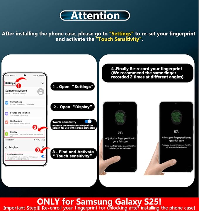 SPIDERCASE Only Designed for Samsung Galaxy S25 Case Waterproof, Built-in Full - Image 3