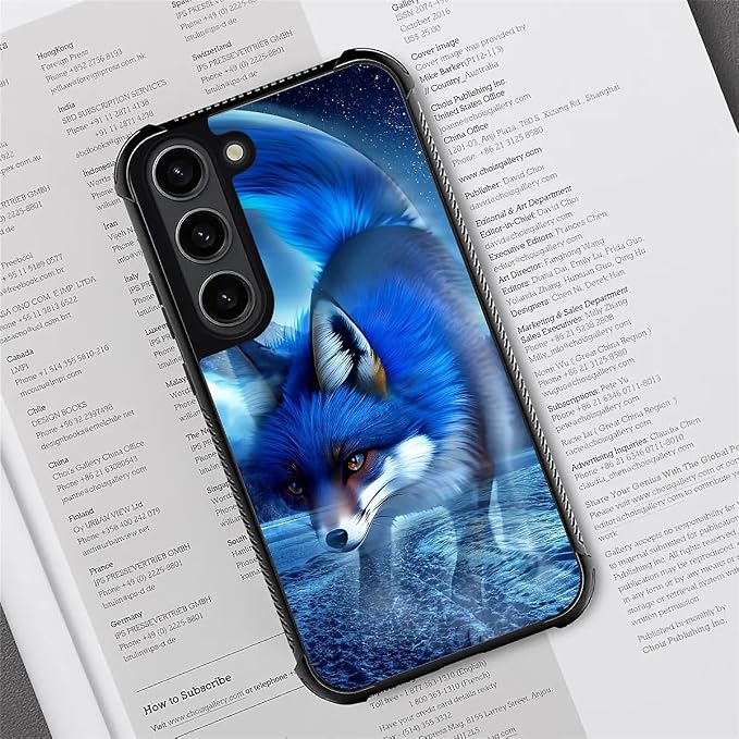 for Samsung Galaxy S23 Case, Snowy Mountain Fox Lake Pattern Graphic Design - Image 2
