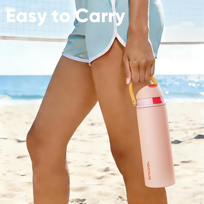 Insulated Water Bottle with Straw - Image 2
