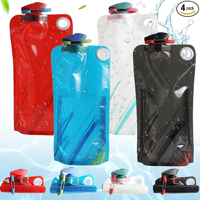 4 Pack Collapsible Water Bottle by MTDNMBHY