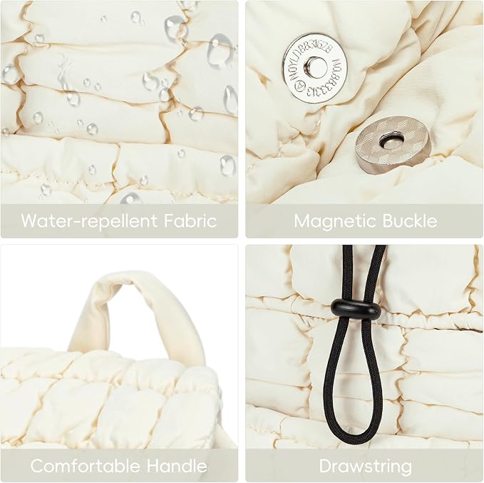 CLUCI Puffy Quilted Backpack Purse - Image 5
