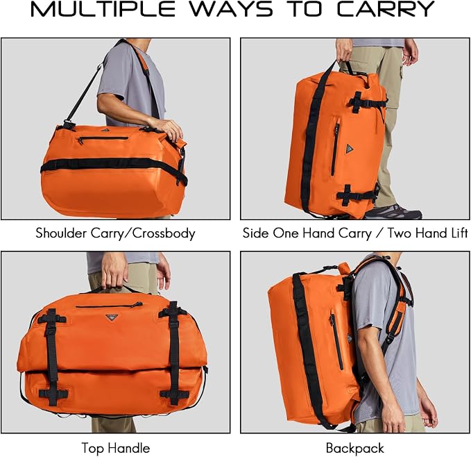 Haimont Large Waterproof Duffel Backpack Roll-Top Heavy Duty Dry Duffle Bag - Image 5