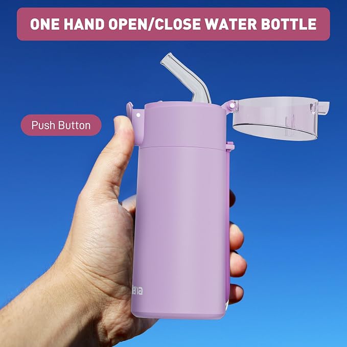 5oz Small Water Bottles with Straw, Mini Water Bottle with One-Hand Open Design - Image 5