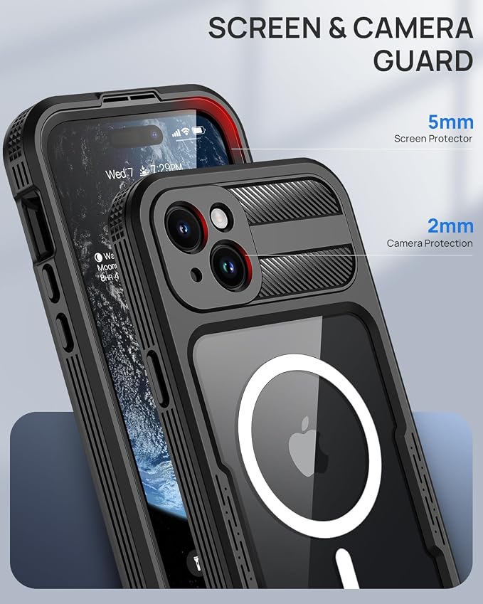 Lanhiem Magnetic for iPhone 15 Case, IP68 Waterproof Dustproof Case, Full Body - Image 7