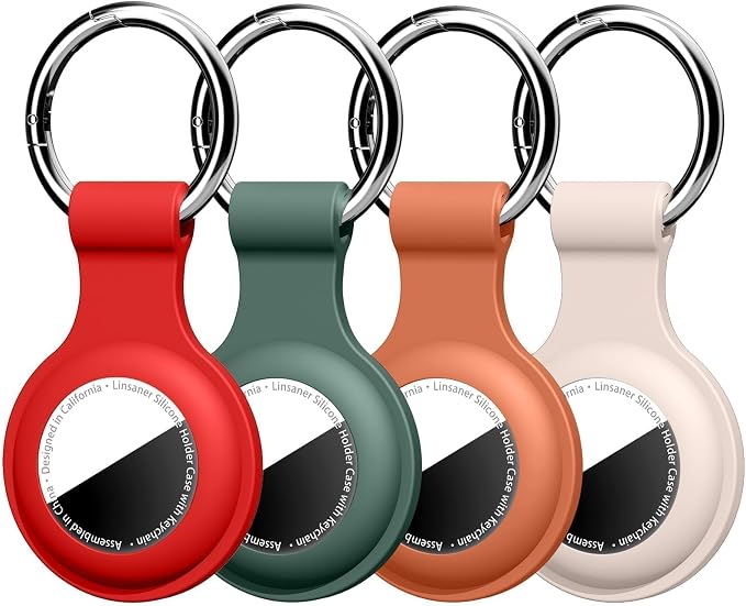 Linsaner Holder for AirTag 2nd Gen & 1st Gen, Silicone Case Keychain Key Ring by Linsaner