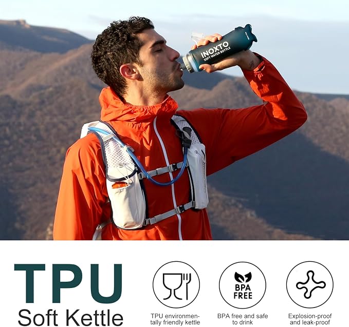 INOXTO Soft Flask, Collapsible Soft Water Bottles - Image 2