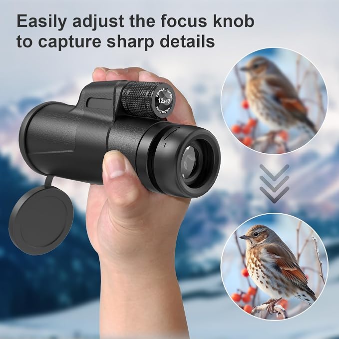 12x42 Monocular Telescope for Adults, High Powered HD Compact Monoculars - Image 6