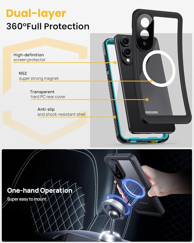 Lanhiem Magnetic for Samsung Galaxy S25 Edge Phone Case, IP68 Waterproof - Image 5