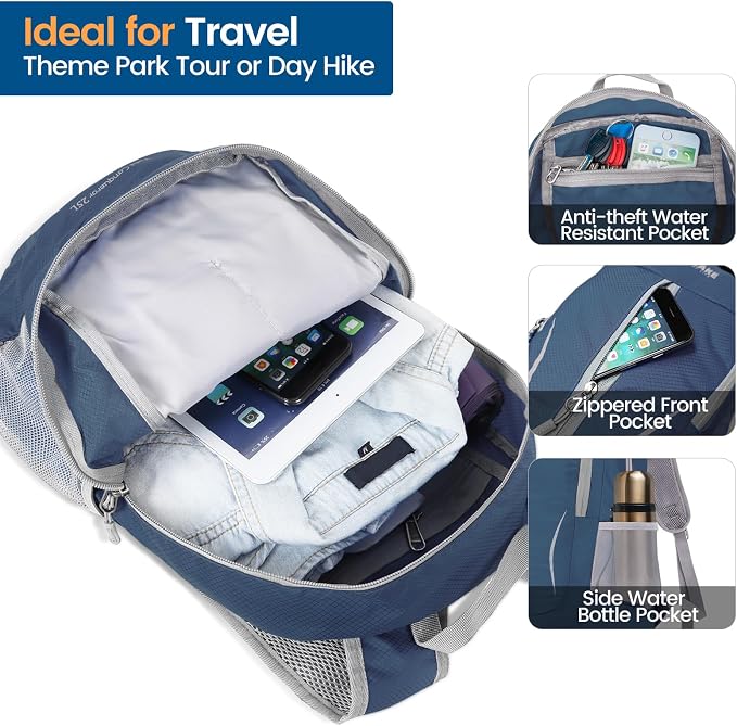 ZOMAKE Ultra Lightweight Packable Backpack 25L - Image 3