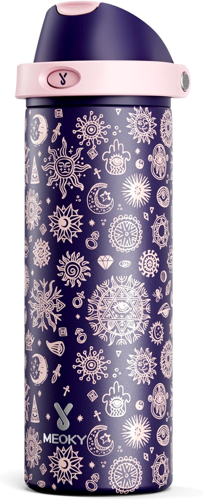 24 oz Insulated Water Bottle for Women: Meoky Stainless Steel Metal Water Bottle by MEOKY