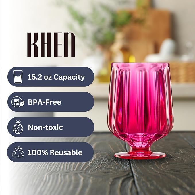 Khen 15oz Unbreakable Premium Drinking Glasses Set of 4 - Image 4