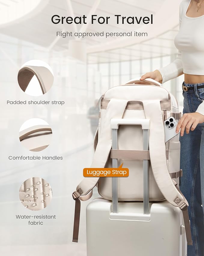 LOVEVOOK 50L Travel Backpack for Women Men, TSA Personal Item Travel Bag Fits - Image 6