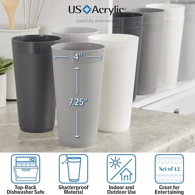 US Acrylic Newport 32 ounce Unbreakable Plastic Stackable Iced-Tea Tumblers in - Image 3