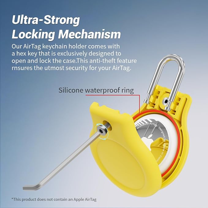 for AirTag Holder with 304 U-Shaped Lock, 4 Pack IPX8 Waterproof PC Hard Case - Image 2
