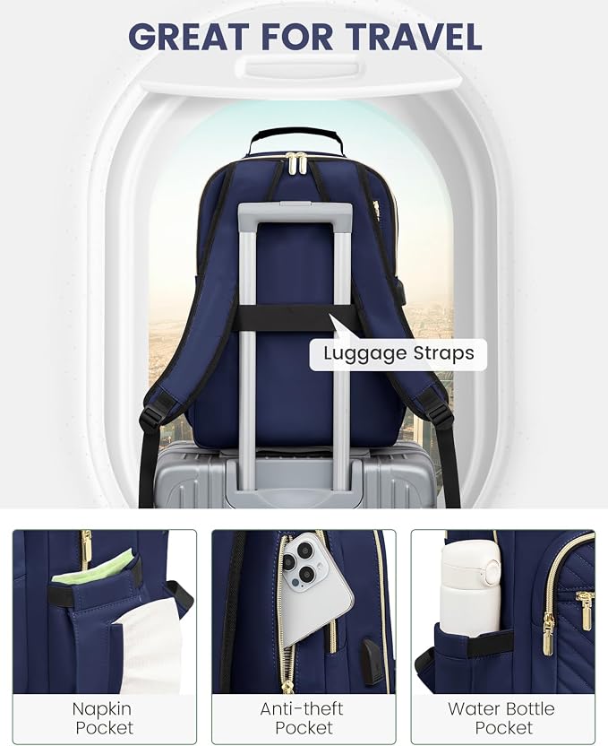 LOVEVOOK Laptop Backpack for Women, 17 Inch Large Capacity Travel Computer Work - Image 4