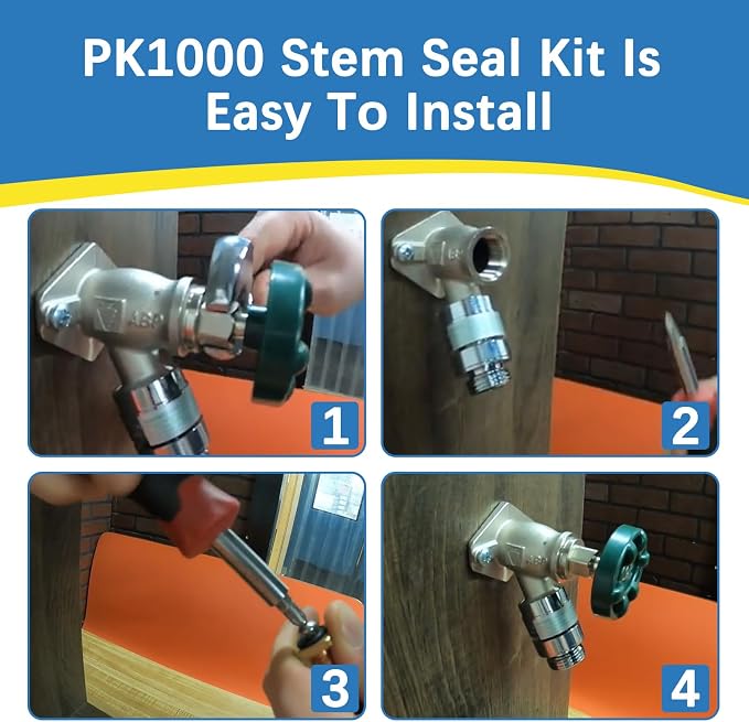 PK1000 Stem Seal Kit Fits For Arrowhead Brass Stem Rebuild Parts Kit Replace - Image 7