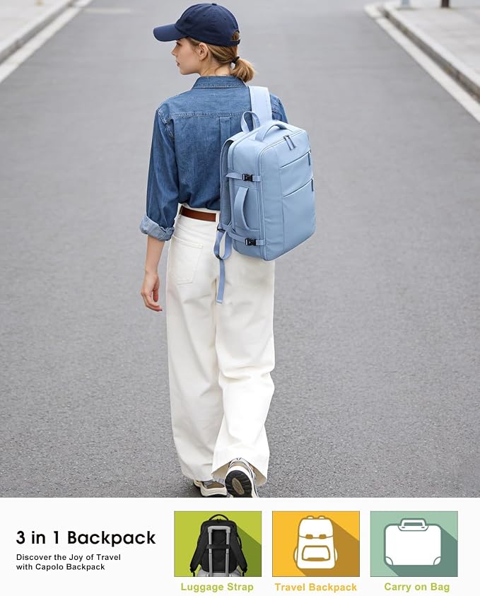 Capolo Travel Backpack for Women Men Waterproof Laptop Backpack Airlines - Image 2