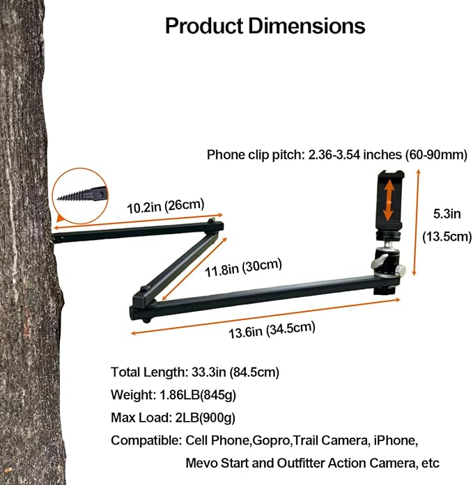 Tree Stand Phone Mount for Hunting, Treestand Phone Holder for Self Filming - Image 2