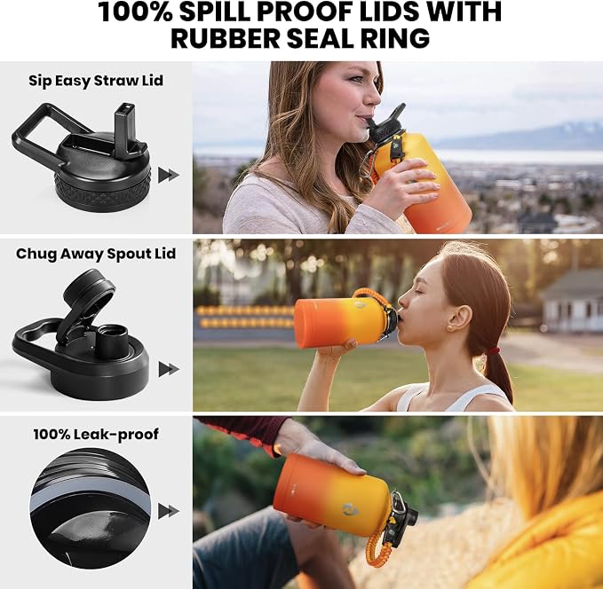 RAYMYLO Insulated Water Bottle 64 oz, Triple Wall Vacuum Stainless Steel - Image 3