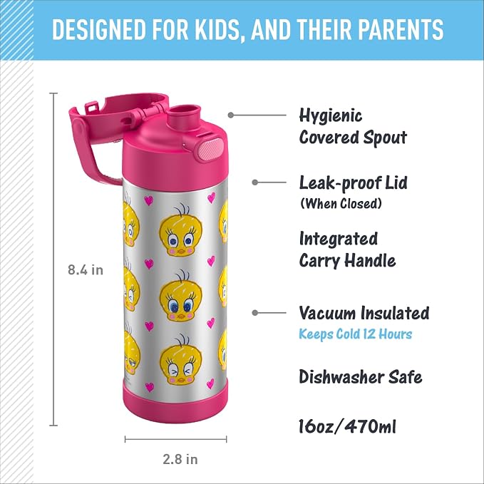 THERMOS FUNTAINER 16 Ounce Stainless Steel Vacuum Insulated Bottle - Image 2