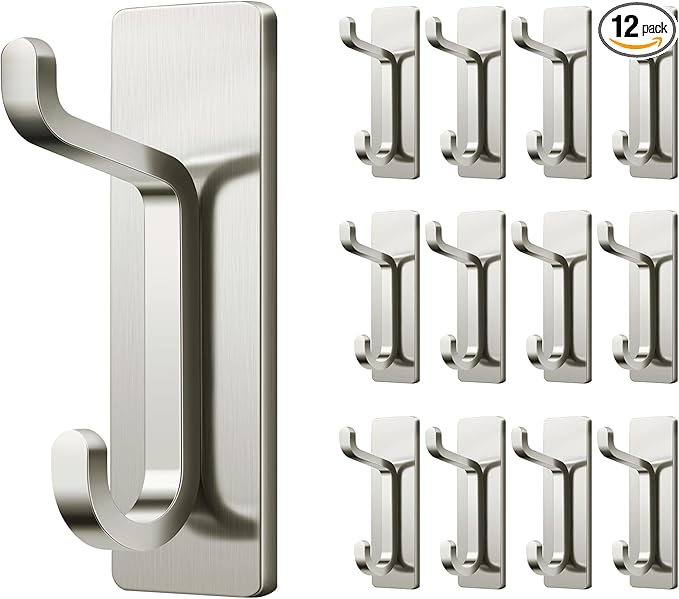 pickpiff Wall Hooks for Coat and Towel: 13LB Strong Adhesive Door Hanger Stick by pickpiff