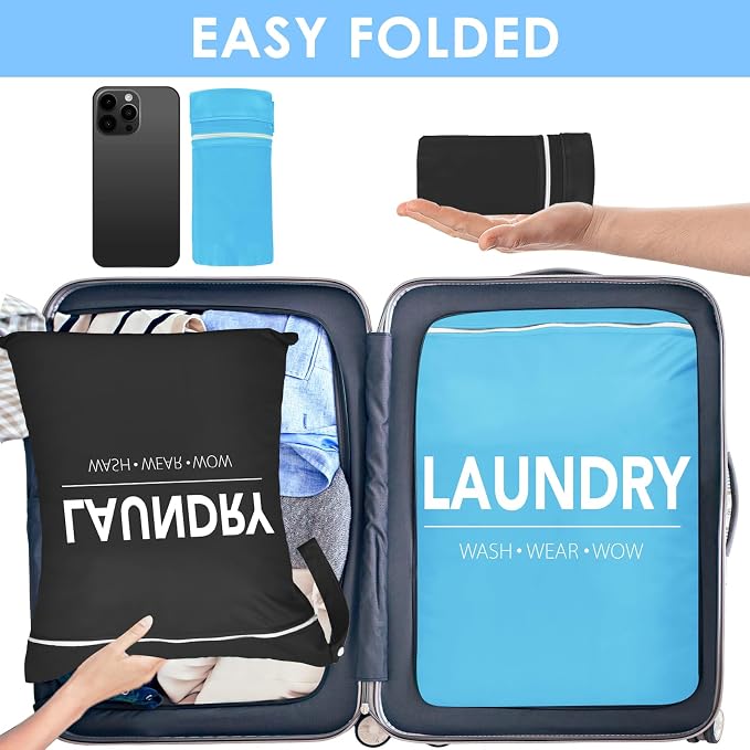 Sylfairy 2 Pcs Large Travel Laundry Bags, Waterproof Wet Dry Bags, Washable - Image 4