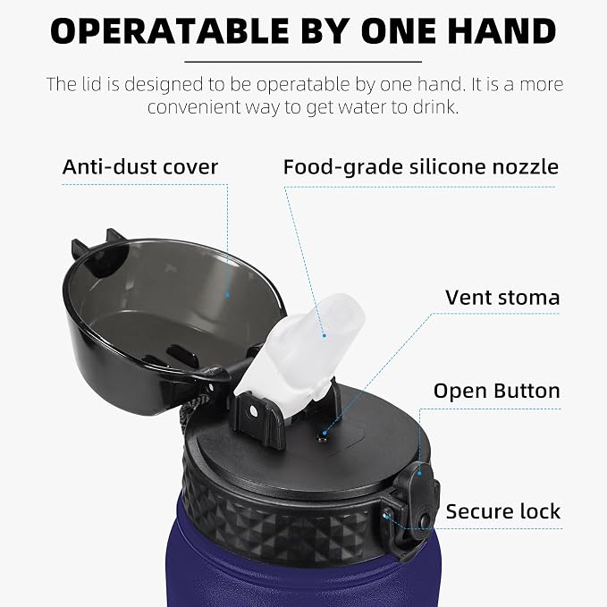 Fanhaw 32 oz Insulated Stainless Steel Water Bottle - Image 2