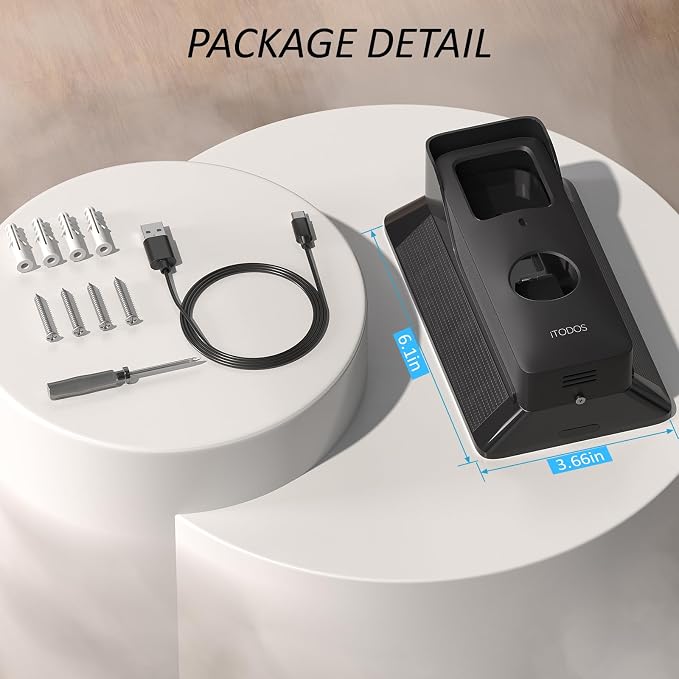 iTODOS Solar Charger for Blink Video Doorbell, Solar Power Bank Mount, - Image 7