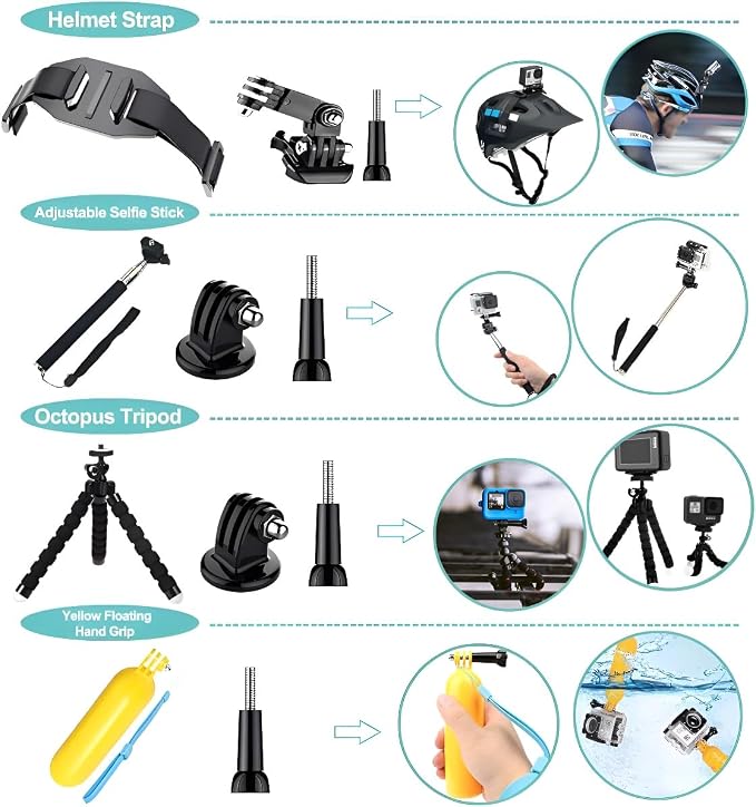61 in 1 Action Camera Accessories Kit - Image 3
