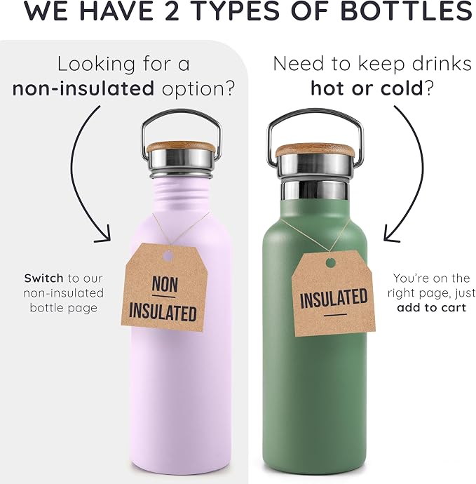 Bambaw 24 oz Insulated Water Bottle, Reusable Stainless Steel Water Bottles - Image 6